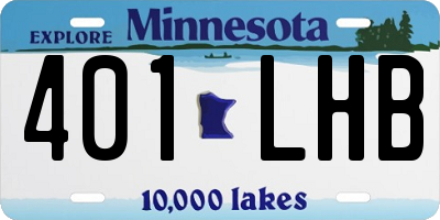 MN license plate 401LHB