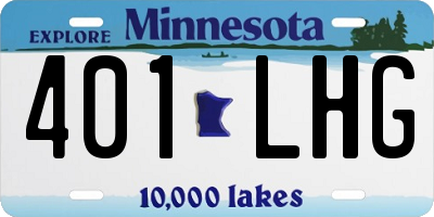 MN license plate 401LHG