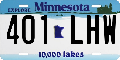 MN license plate 401LHW