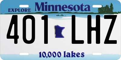 MN license plate 401LHZ