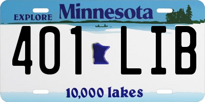 MN license plate 401LIB
