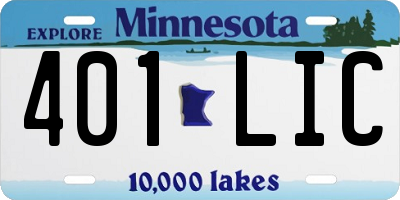 MN license plate 401LIC