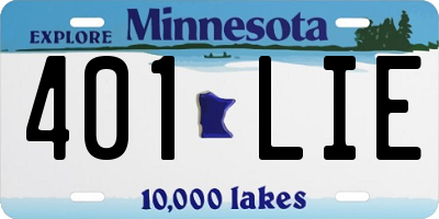 MN license plate 401LIE