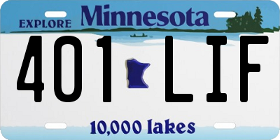 MN license plate 401LIF