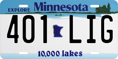 MN license plate 401LIG