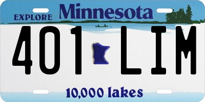 MN license plate 401LIM