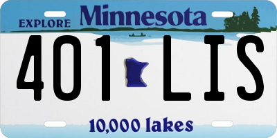 MN license plate 401LIS