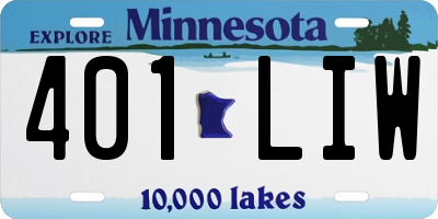 MN license plate 401LIW