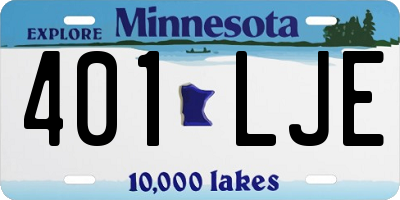 MN license plate 401LJE