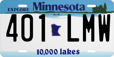 MN license plate 401LMW