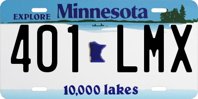 MN license plate 401LMX