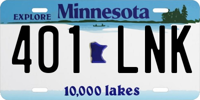 MN license plate 401LNK