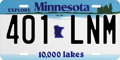 MN license plate 401LNM