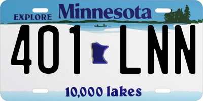 MN license plate 401LNN