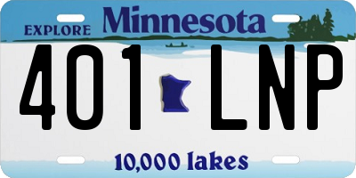MN license plate 401LNP
