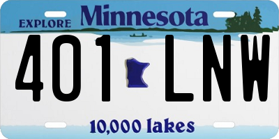 MN license plate 401LNW