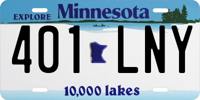 MN license plate 401LNY
