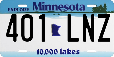 MN license plate 401LNZ
