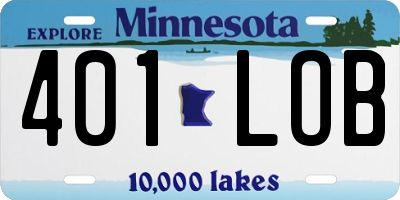 MN license plate 401LOB