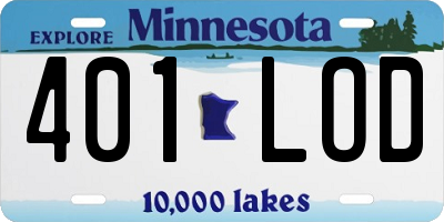 MN license plate 401LOD