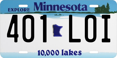 MN license plate 401LOI