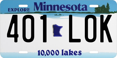 MN license plate 401LOK