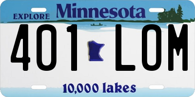 MN license plate 401LOM