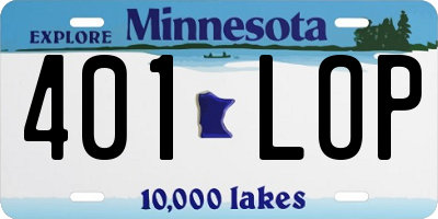 MN license plate 401LOP