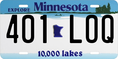 MN license plate 401LOQ