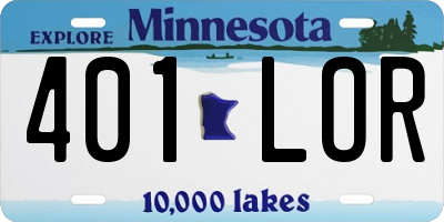 MN license plate 401LOR