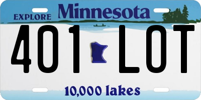 MN license plate 401LOT