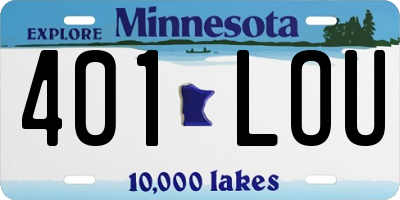 MN license plate 401LOU