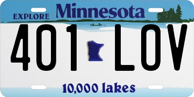 MN license plate 401LOV