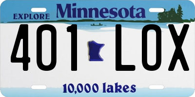 MN license plate 401LOX