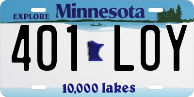MN license plate 401LOY