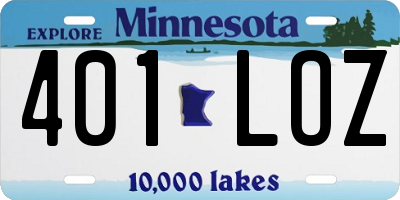 MN license plate 401LOZ