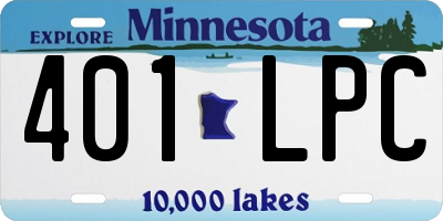 MN license plate 401LPC