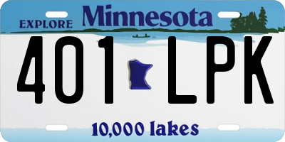 MN license plate 401LPK