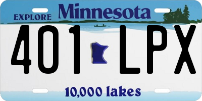 MN license plate 401LPX