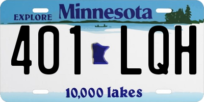MN license plate 401LQH