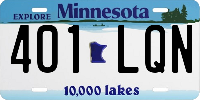 MN license plate 401LQN