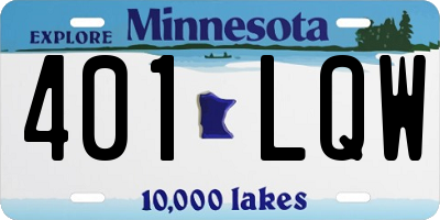 MN license plate 401LQW