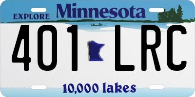 MN license plate 401LRC
