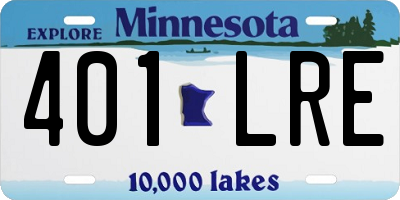 MN license plate 401LRE