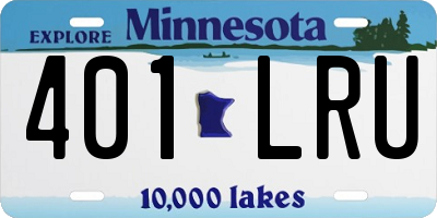 MN license plate 401LRU