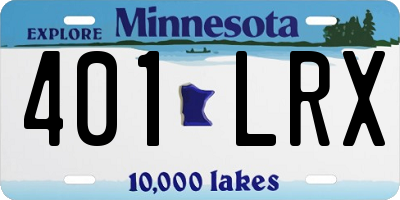 MN license plate 401LRX