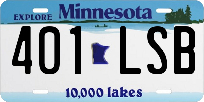 MN license plate 401LSB