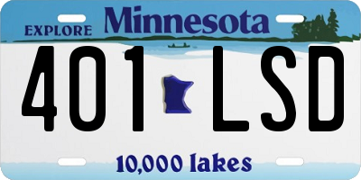 MN license plate 401LSD