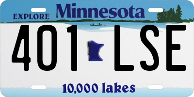 MN license plate 401LSE