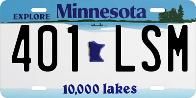 MN license plate 401LSM